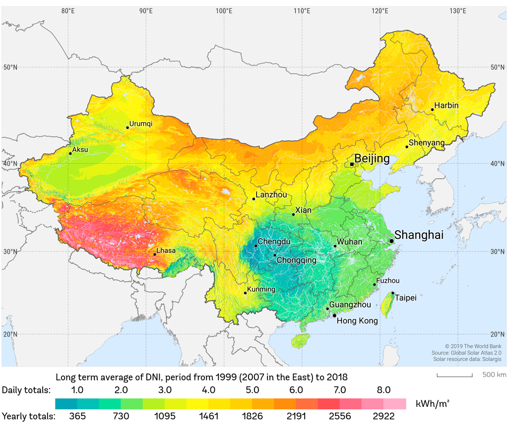 China DNI Map